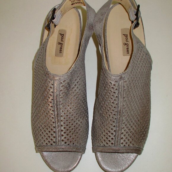 Paul Green Womens Leather Slingback 2" Heel Sandal Shoe - Size 7.5M or 5.5 UK - Picture 4 of 10